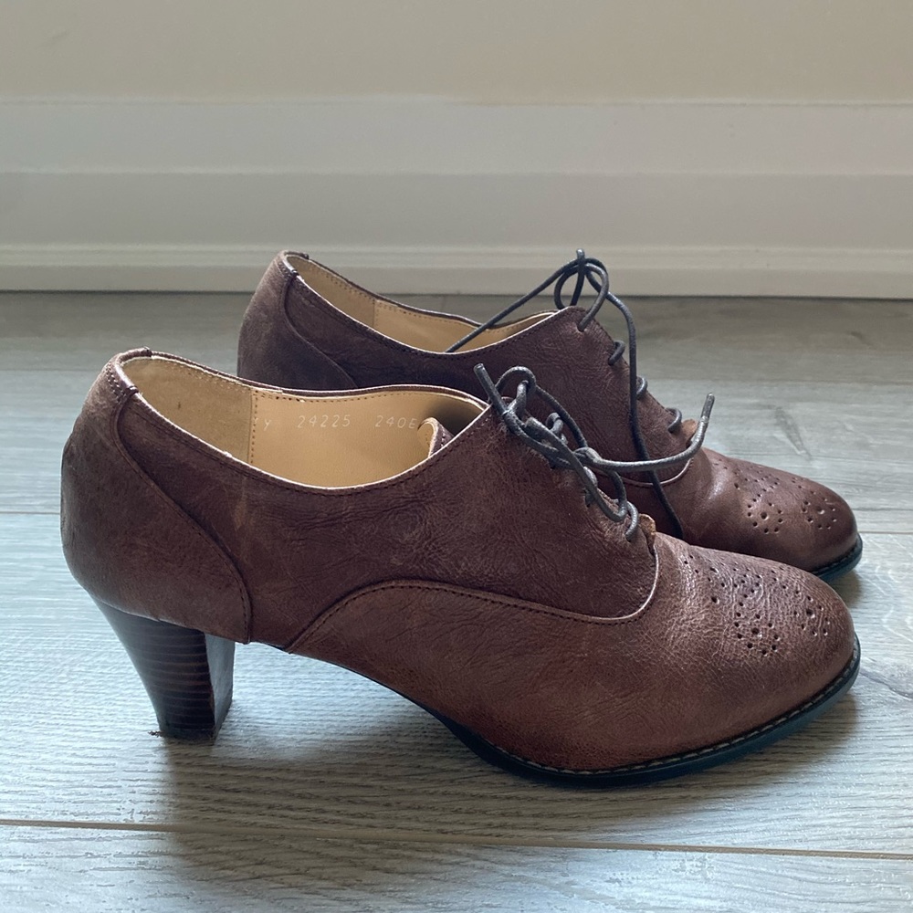 Brown heel booties